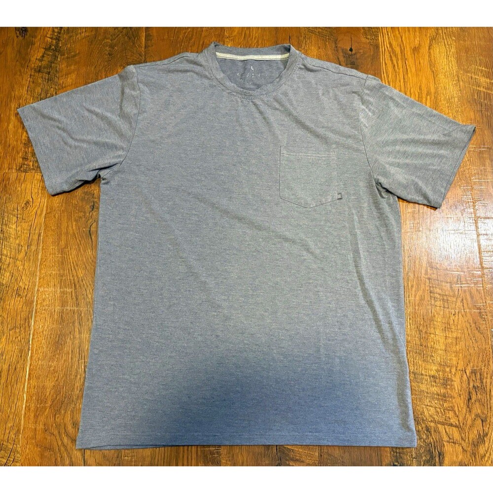 Free Fly Men's L Navy Solid Short Sleeve Crew Neck Pocket Bamboo Knit T-Shirt